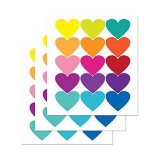 PARLAIM 45 PCS Hearts Rainbow Multi Size Kids Wall Vinyl Stickers Wall Decals fo