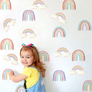 Lcoor 72 Pcs Boho Rainbow Wall StickersCute Colorful Stickers WallpaperStick and
