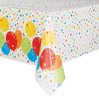 Unique Party 58213 Foil Glitzy Happy Birthday Plastic Tablecloth