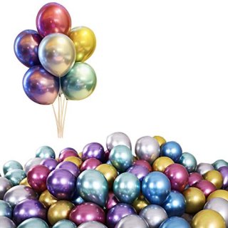 10 Inch Classy Metallic Latex Balloons; Assorted Birthday Balloons for Parties C