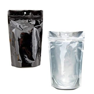 W Gallery 500 Clear Silver Black 4x6.5 in inch Mylar Foil Bags - Odor Smell Proo