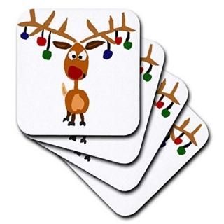 set-of-8-Soft - 3dRose Funny Rudolph The Red Nosed Reindeer Christmas Art - Soft