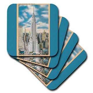 set-of-4-Soft - 3dRose Chrysler Building New York City Aerial View - Soft Coaste