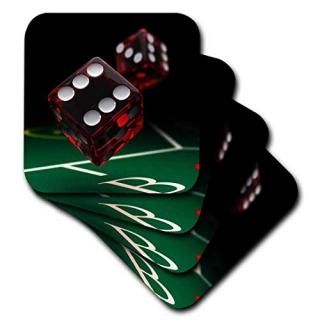 set-of-8-Soft - 3dRose cst_159458_2 Craps Dice in Mid-Air Roll Rolling Table Gam