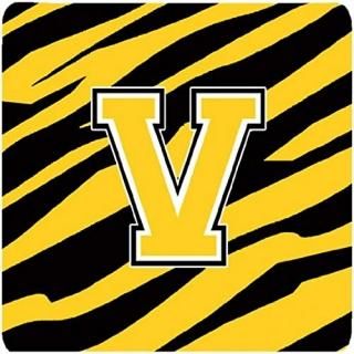 Caroline 's Treasures cj1026-vfc monogram-tiger stripe-blackFoam Coasters  S