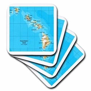 set-of-4-Soft - 3dRose cst_41576_1 Map of Hawaiian Islands-Soft Coasters Set of 