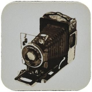 set-of-4-Soft - 3dRose LLC cst_20725_1 Picture of a Classical Vintage Camera wit