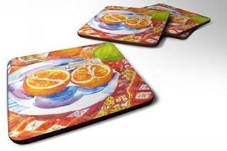 Caroline 's Treasures 6035?FC Florida Oranges Sliced for breakfast Foam Coasters