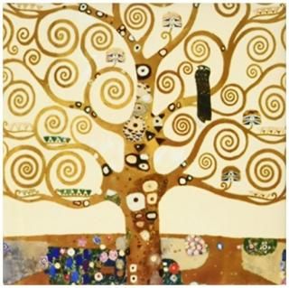 set-of-4-Ceramic - 3dRose cst_155632_3 The Tree of Life 1909 by Gustav Klimt Sty