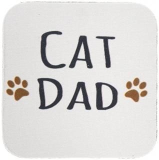 set-of-4-Soft - 3dRose cst_153843_1 Cat Dad Text in Black with Two Paw Prints-fo