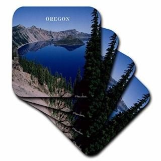 set-of-4-Soft - 3dRose cst_80256_1 Crater Lake in Oregon Soft Coasters Set of 4