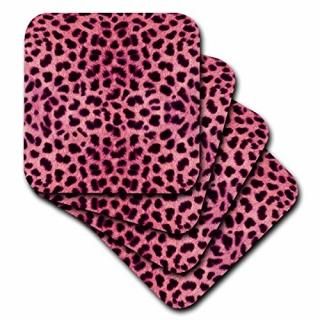 set-of-4-Ceramic - 3dRose cst_20341_3 Pink Cheetah Animal Print Ceramic Tile Coa