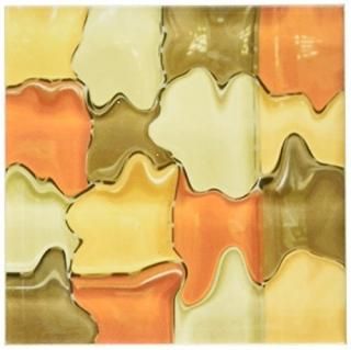 set-of-8-Ceramic - 3dRose cst_53245_4 Brown Orange Yellow Green Glass Abstract C