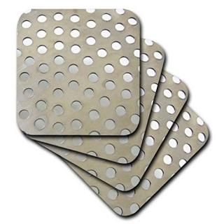 set-of-4-Soft - 3dRose cst_38233_1 Silver Chrome and Circles-Soft Coasters Set o