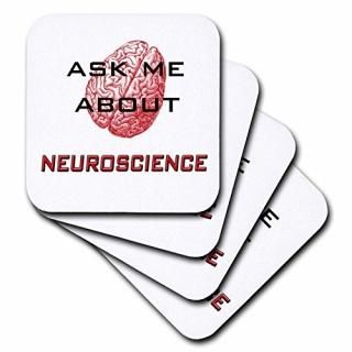 set-of-4-Soft - 3dRose cst_123088_1 Ask Me About Neuroscience Soft Coasters Set 