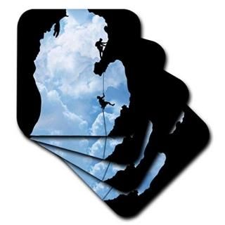 set-of-4-Ceramic - 3dRose cst_19469_3 Michigan Climbers Shows Two People Rock Cl