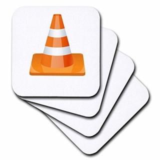 set-of-8-Soft - 3dRose cst_152307_2 A Orange and White Construction Cone Image-S