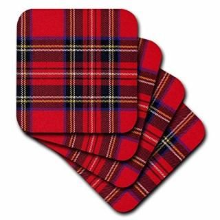 set-of-4-Soft - 3dRose cst_56169_1 Red N Green Plaid Soft Coasters Set of 4