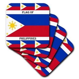 set-of-4-Soft - 3dRose cst_211402_1 Flag of Philippines Soft Coaster Set of 4