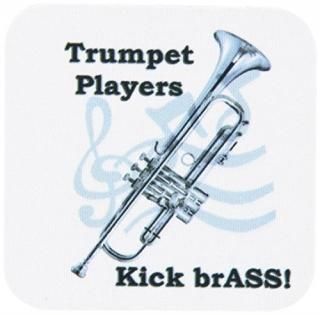 set-of-4-Soft - 3dRose cst_1024_1 Trumpet Players Kick Brass Soft Coasters Set o