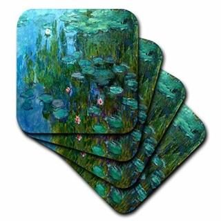 set-of-4-Soft - 3dRose cst_49340_1 Monet's Water Lilies Painting Soft Coasters S