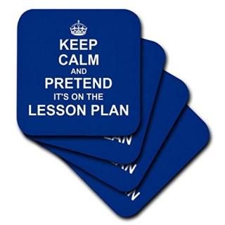 set-of-8-Soft - 3dRose cst_179742_2 Navy Blue Keep Calm and Pretend its on The L