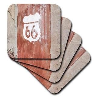 set-of-4-Soft - 3dRose cst_206166_1 Kansas USA Route 66 Soft Coaster Set of 4