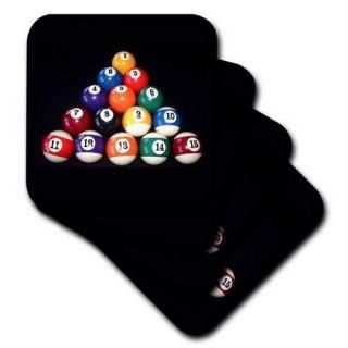 set-of-4-Soft - 3dRose LLC Billiards Balls Pool Coaster Soft Set of 4