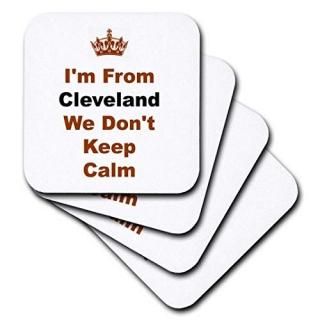 set-of-4-Ceramic - 3dRose Dont Keep Calm Cleveland Brown and black Letters on Wh