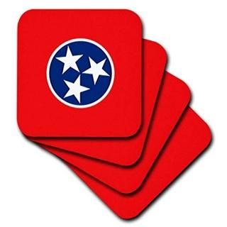 set-of-8-Soft - 3dRose cst_55333_2 State Flag of Tennessee PD-US-Soft Coasters S