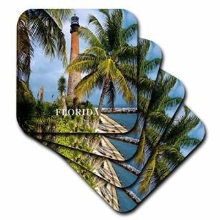 set-of-4-Soft - 3dRose cst_80776_1 1831 Cape Florida Lighthouse-Soft Coasters Se