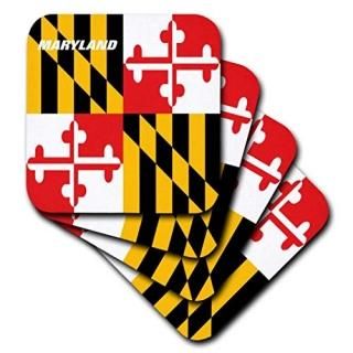 set-of-4-Soft - 3dRose cst_45066_1 State Flag of Maryland Soft Coasters Set of 4