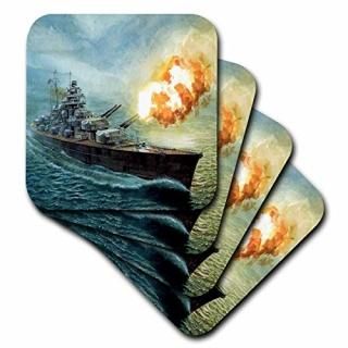 set-of-8-Soft - 3dRose cst_98600_2 Painting of Battleship Bismark Jpg Soft Coast
