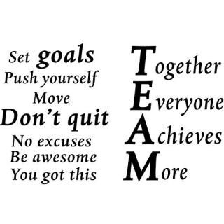 2 Sheets Motivational Wall Decals Vinyl Inspirational Quotes Stickers Together E