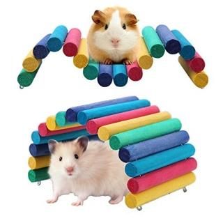 PIVBY Wooden Hamster Ladder Bridge Small Animal Chew Toy Mouse Rat Rodents Hideo
