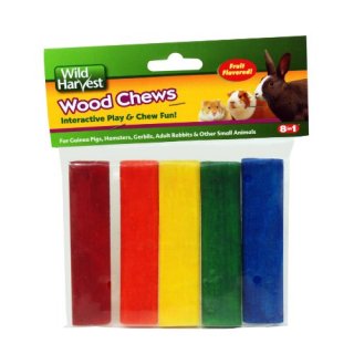 Wild Harvest P-84127 Colored Wood Chews for Small Animals Fruit Flavored 5-Count
