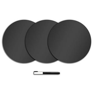 Wall Pops WPE0974 Charcoal Black Dry Erase Dots Decal three 13in x 13in decals  