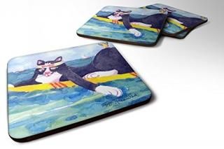 Caroline 's Treasures 6051?FC֥åandۥ磻ǭSurfinĻFoam Coasters  Set of 4?3.5? H 