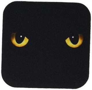 set-of-4-Soft - 3dRose cst_128253_1 Spooky Black Cat'S Eyes Soft Coasters Set of
