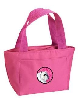 Caroline's Treasures LH9364PK-8808 Pink Bulldog English Lunch Bag or Doggie Bag 