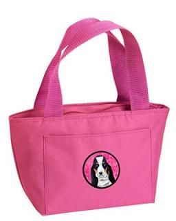 Caroline's Treasures LH9374PK-8808 Pink Basset Hound Lunch Bag or Doggie Bag LH9