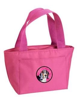 Caroline's Treasures LH9372PK Basset Hound Lunch or Doggie Bag Large Pink