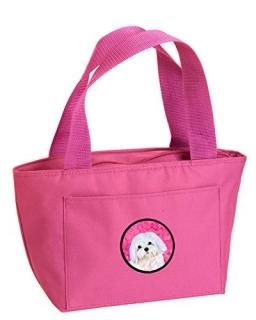 Caroline's Treasures SS4758-PK Maltese Lunch or Doggie Bag Large Pink by Carolin