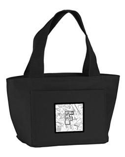 Caroline's Treasures CJ2007-FBK-8808 F Musical Note Letters Insulated Lunch Bag 