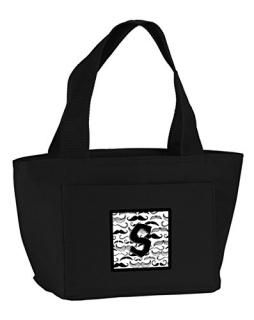 Caroline's Treasures CJ2009-SBK-8808 Letter S Moustache Initial Insulated Lunch 
