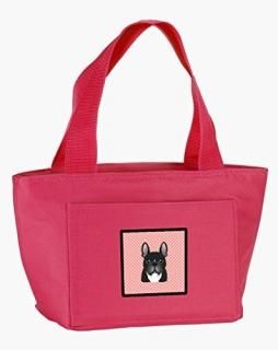 Caroline's Treasures BB1227PK-8808 Checkerboard Pink French Bulldog Insulated Lu
