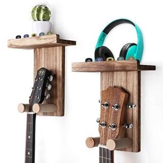 Keebofly Guitar Wall Hanger Guitar Wall Mount Holder Guitar Hanger Shelf with Pi