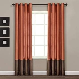 Prima Window Curtain Panels Brown/Rust 54X95 Set