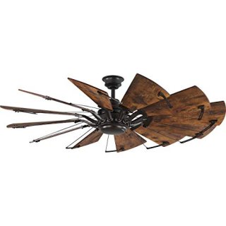 Springer Collection 60-Inch 12-Blade Distressed Walnut Coastal Windmill Ceiling 