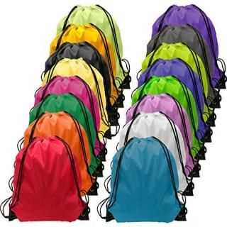 Drawstring Backpack Bulk Cinch Bag Kids Nylon String Backpack String Bag 16 Colo